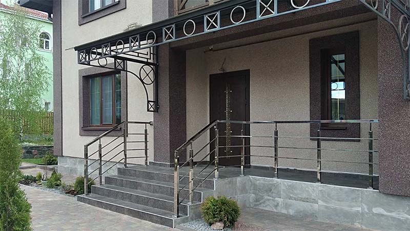 перила з нержавійки на зовнішні сходи, фото 4