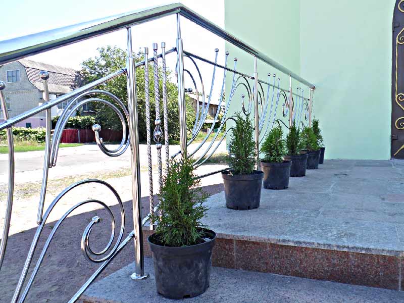 перила на ганок з нержавійки, фото 7