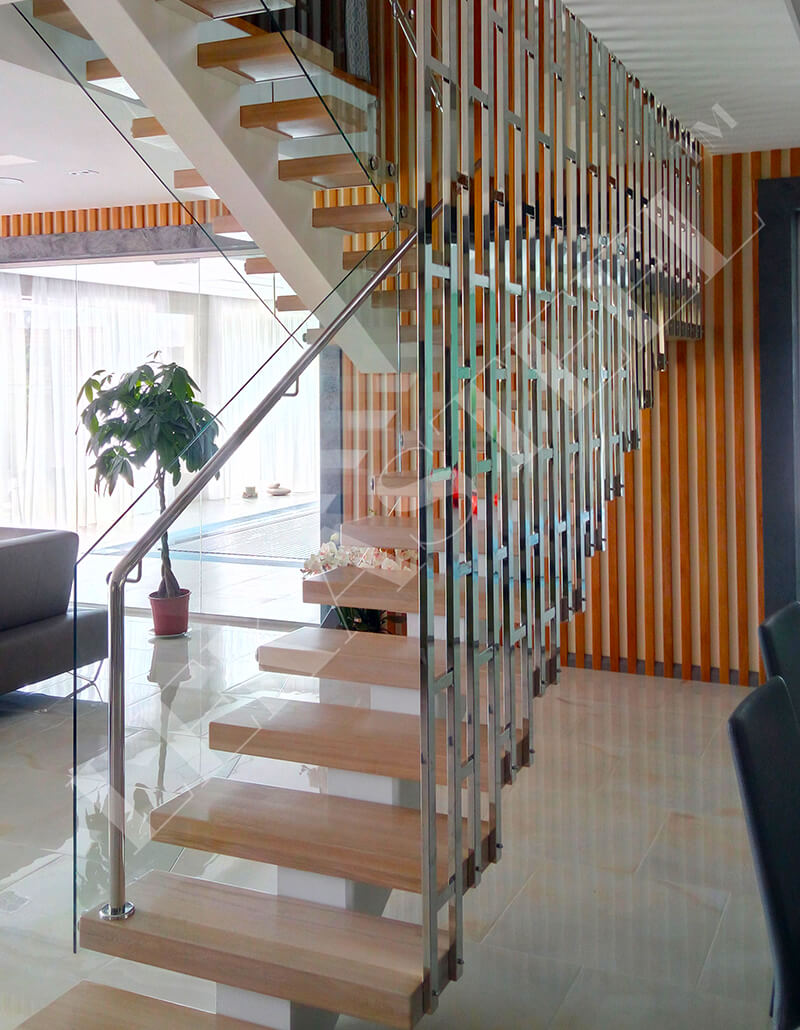 металеві перила на сходи з нержавійки, перила для сходів з нержавіючої сталі, фото 2