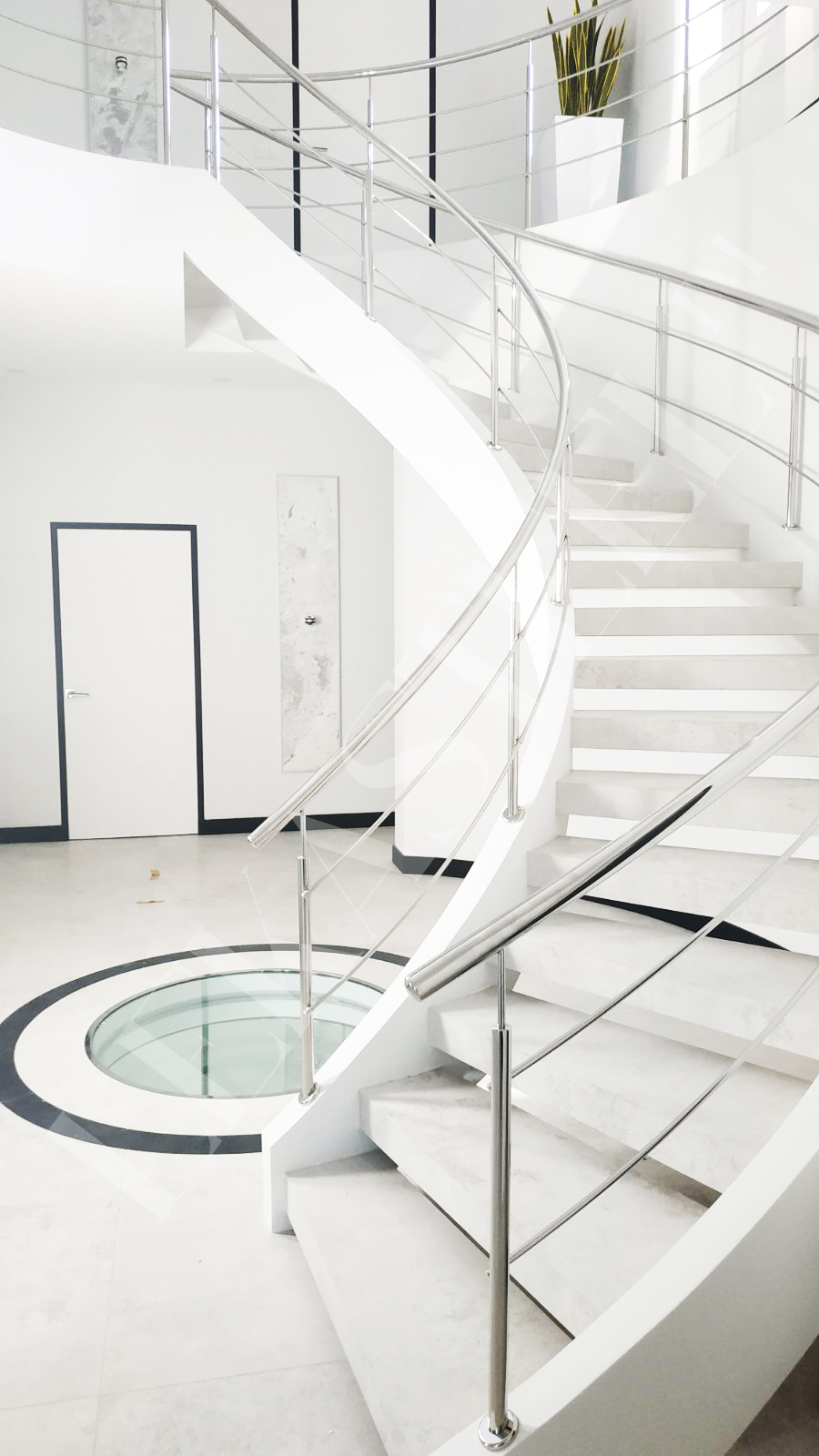 металеві перила на сходи з нержавійки, перила для сходів з нержавіючої сталі, фото 7