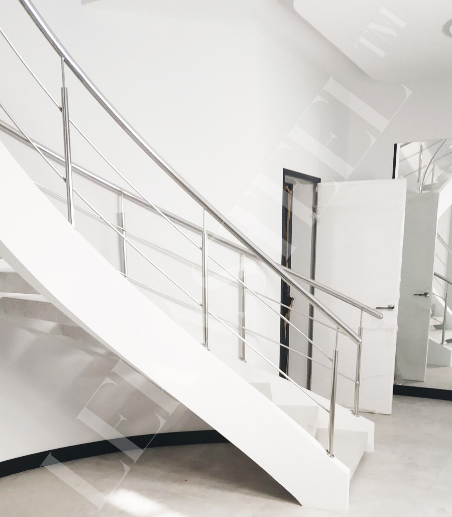 металеві перила на сходи з нержавійки, перила для сходів з нержавіючої сталі, фото 9