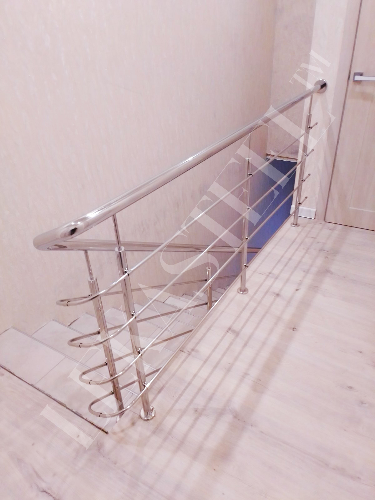 металеві перила на сходи з нержавійки, перила для сходів з нержавіючої сталі, фото 10