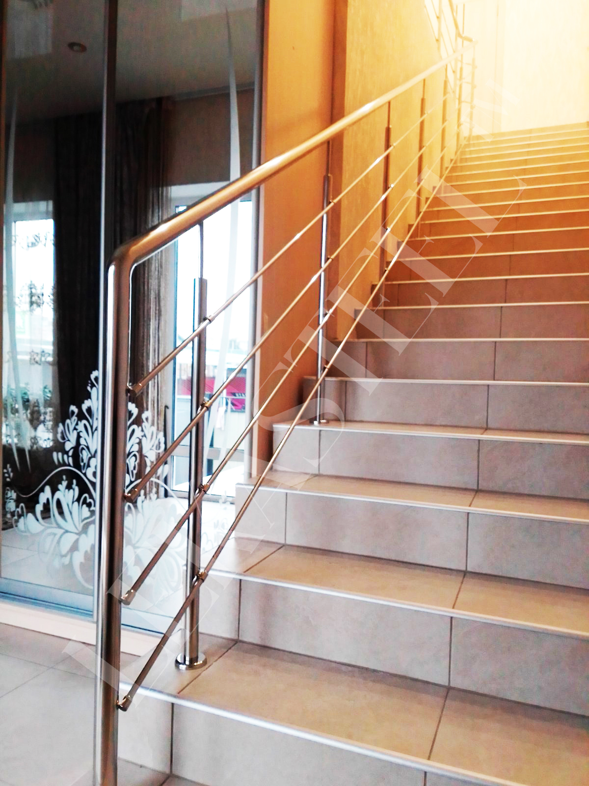 металеві перила на сходи з нержавійки, перила для сходів з нержавіючої сталі, фото 11