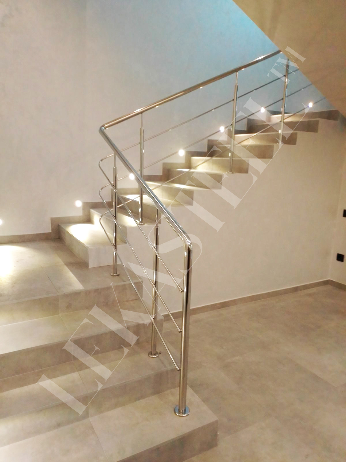 металеві перила на сходи з нержавійки, перила для сходів з нержавіючої сталі, фото 12