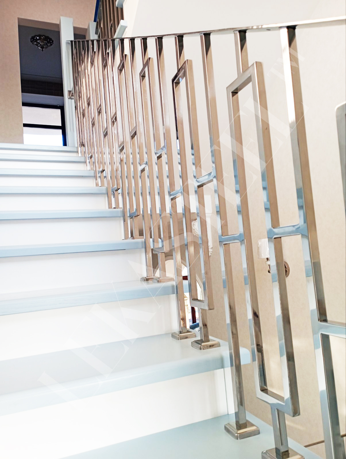 металеві перила на сходи з нержавійки, перила для сходів з нержавіючої сталі, фото 17