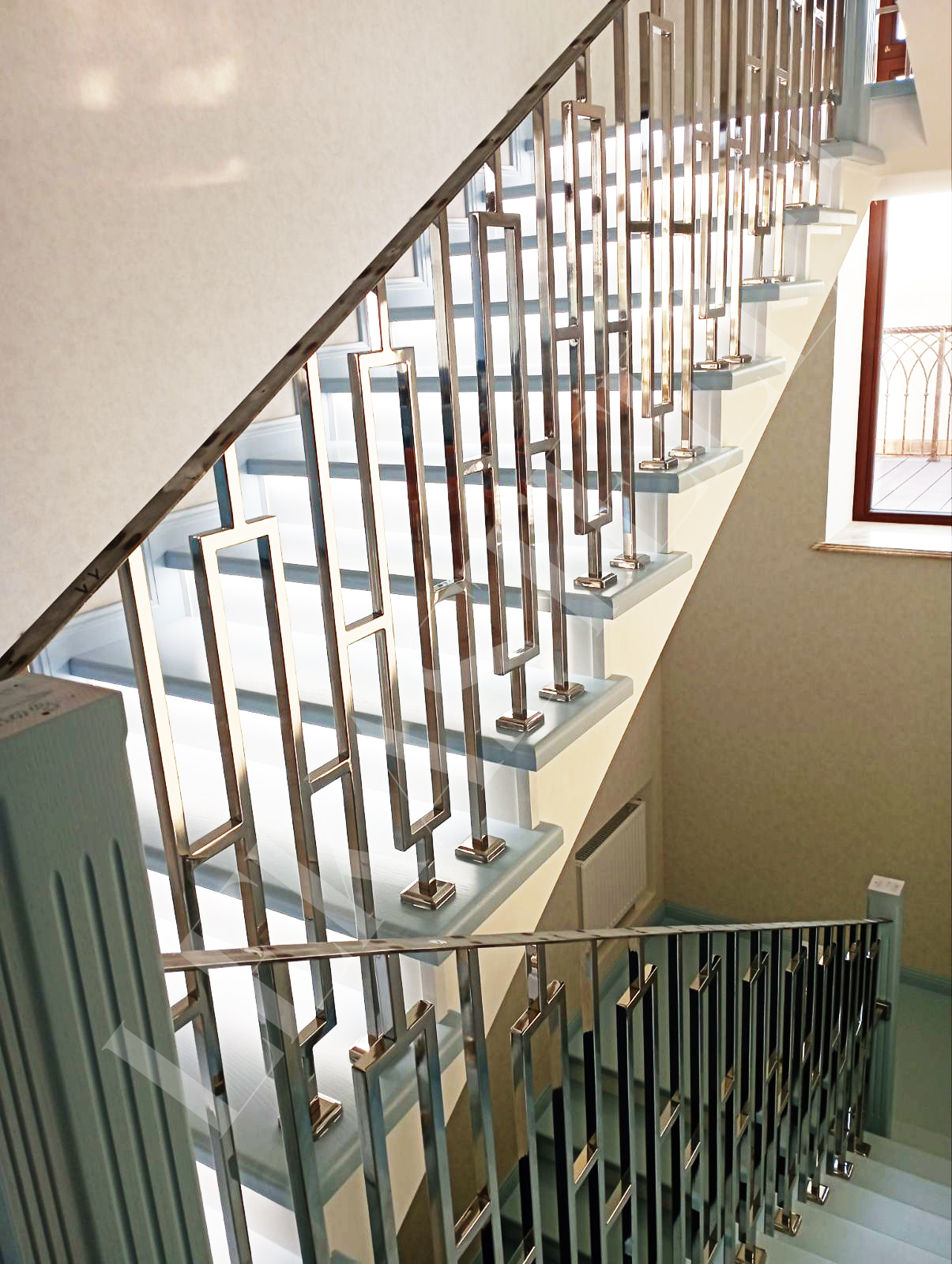 металеві перила на сходи з нержавійки, перила для сходів з нержавіючої сталі, фото 18