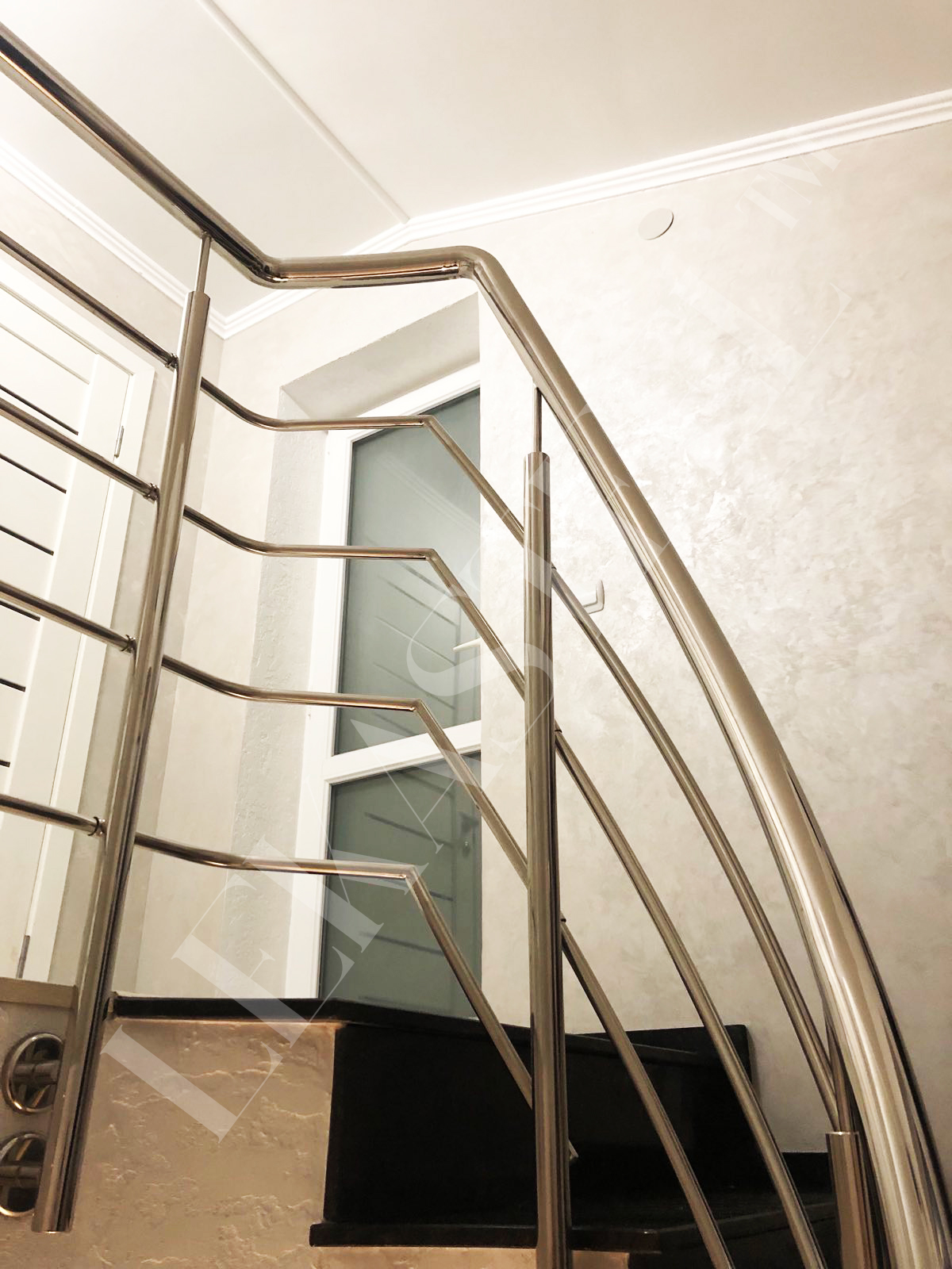 металеві перила на сходи з нержавійки, перила для сходів з нержавіючої сталі, фото 23