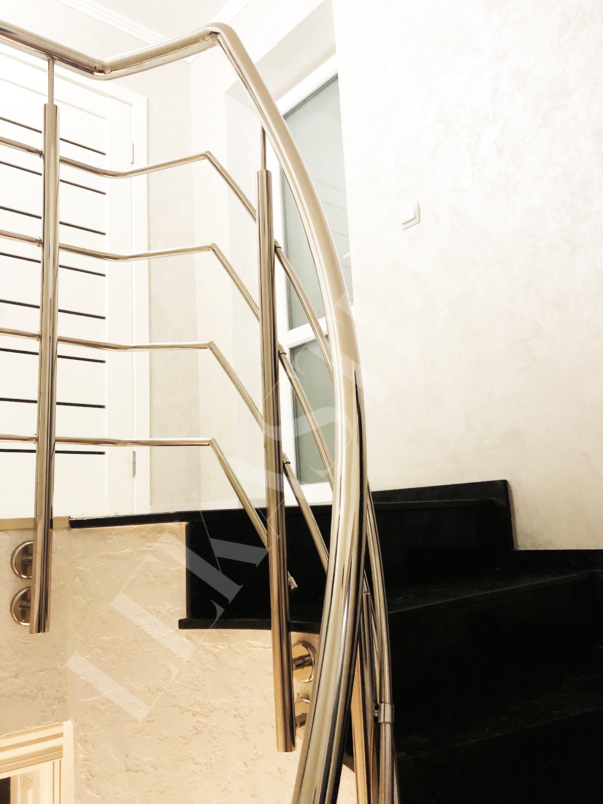 металеві перила на сходи з нержавійки, перила для сходів з нержавіючої сталі, фото 24