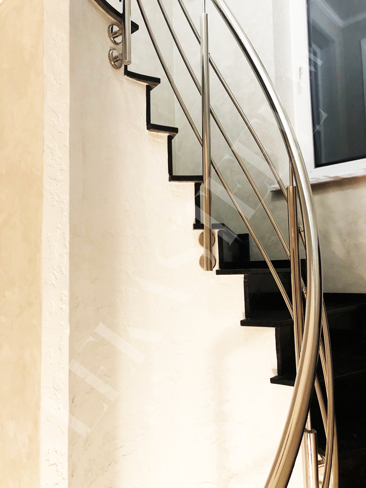 металеві перила на сходи з нержавійки, перила для сходів з нержавіючої сталі, фото 26