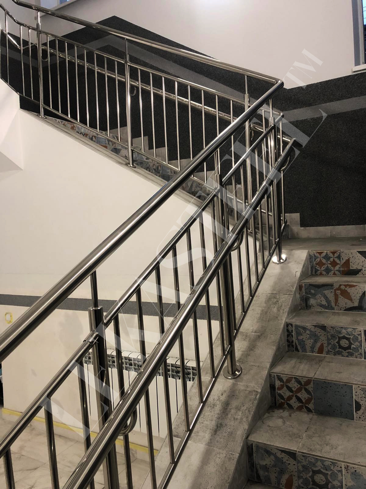 металеві перила на сходи з нержавійки, перила для сходів з нержавіючої сталі, фото 27
