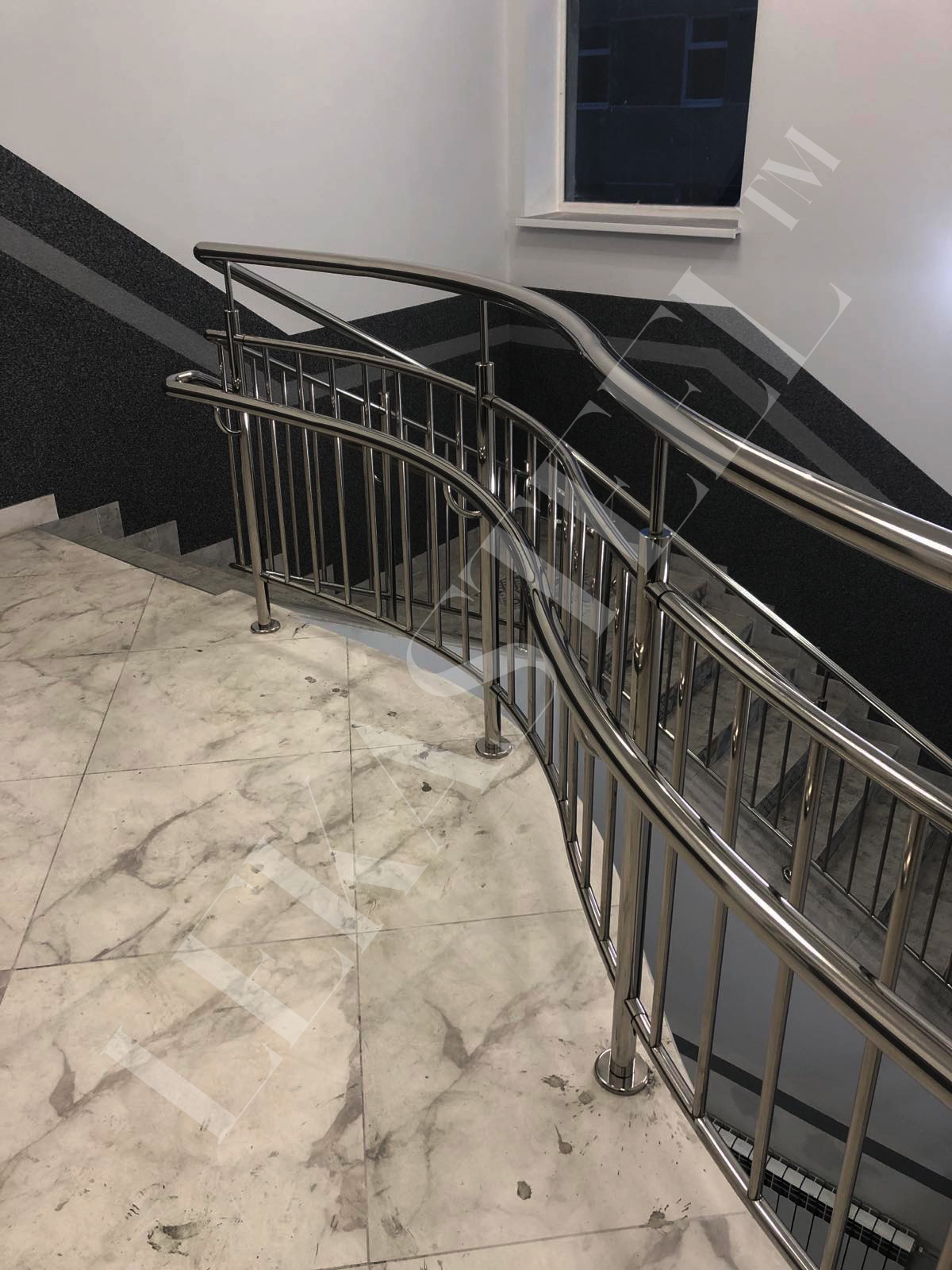 металеві перила на сходи з нержавійки, перила для сходів з нержавіючої сталі, фото 28