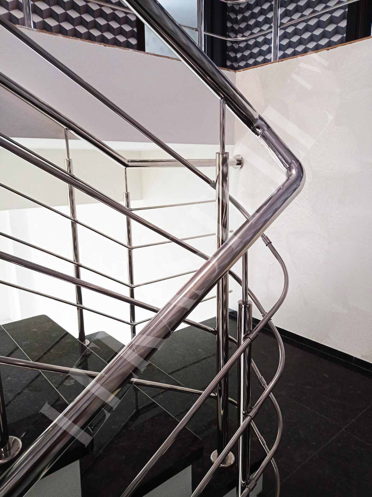 металеві перила на сходи з нержавійки, перила для сходів з нержавіючої сталі, фото 29