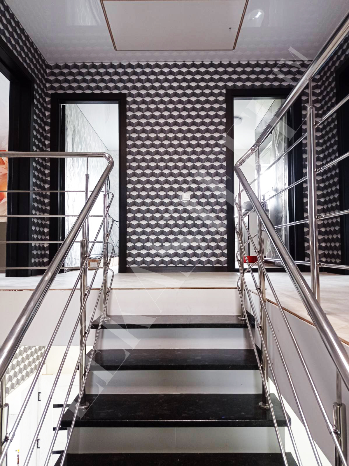 металеві перила на сходи з нержавійки, перила для сходів з нержавіючої сталі, фото 31