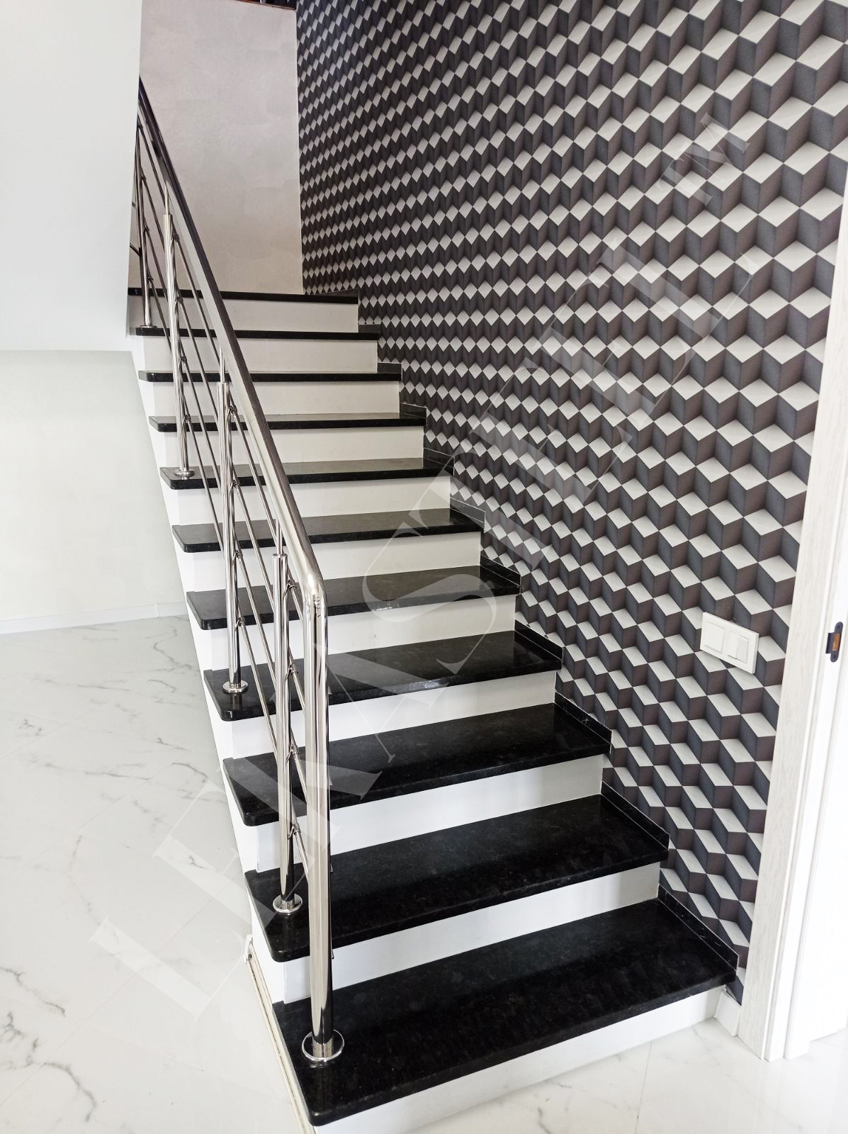 металеві перила на сходи з нержавійки, перила для сходів з нержавіючої сталі, фото 32