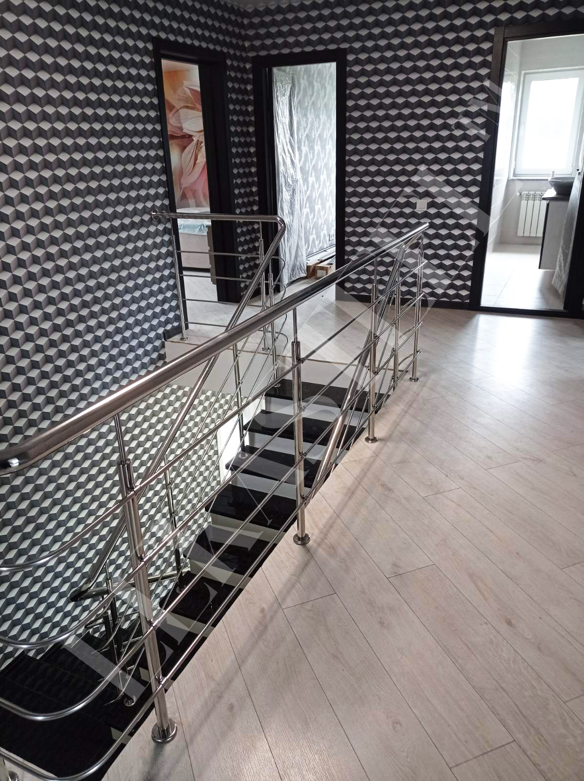 металеві перила на сходи з нержавійки, перила для сходів з нержавіючої сталі, фото 33