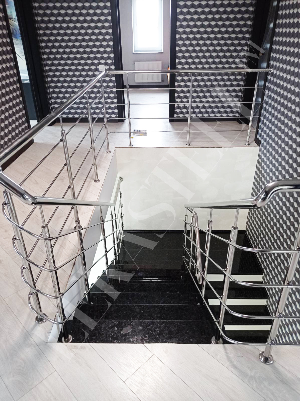 металеві перила на сходи з нержавійки, перила для сходів з нержавіючої сталі, фото 34