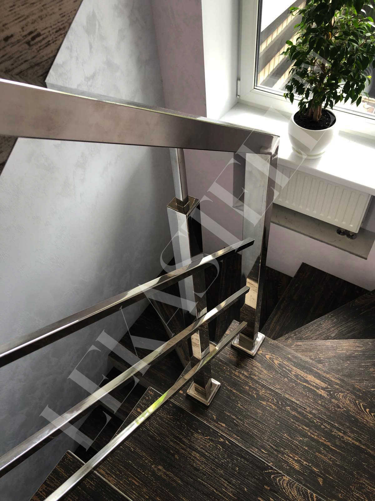 металеві перила на сходи з нержавійки, перила для сходів з нержавіючої сталі, фото 35