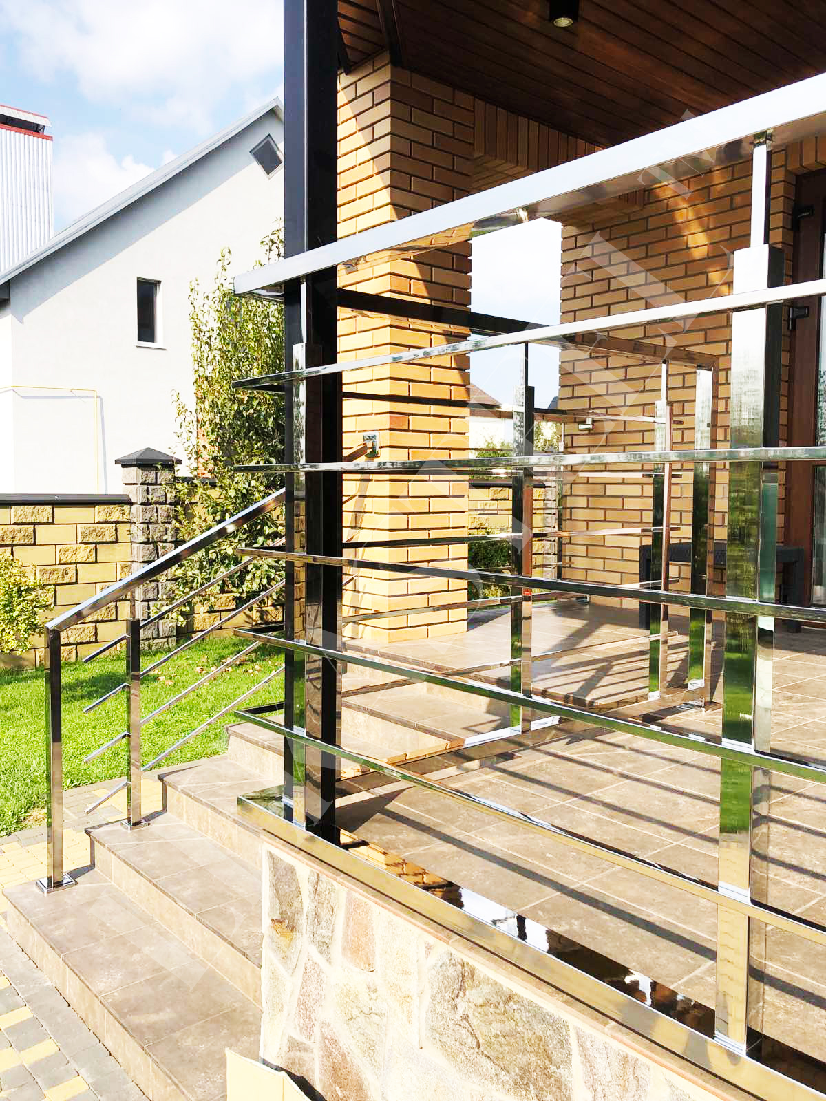 перила на ганок з нержавійки, фото 14