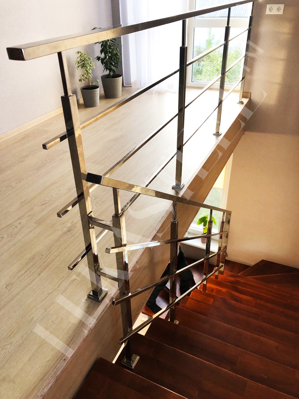 металеві перила на сходи з нержавійки, перила для сходів з нержавіючої сталі, фото 37