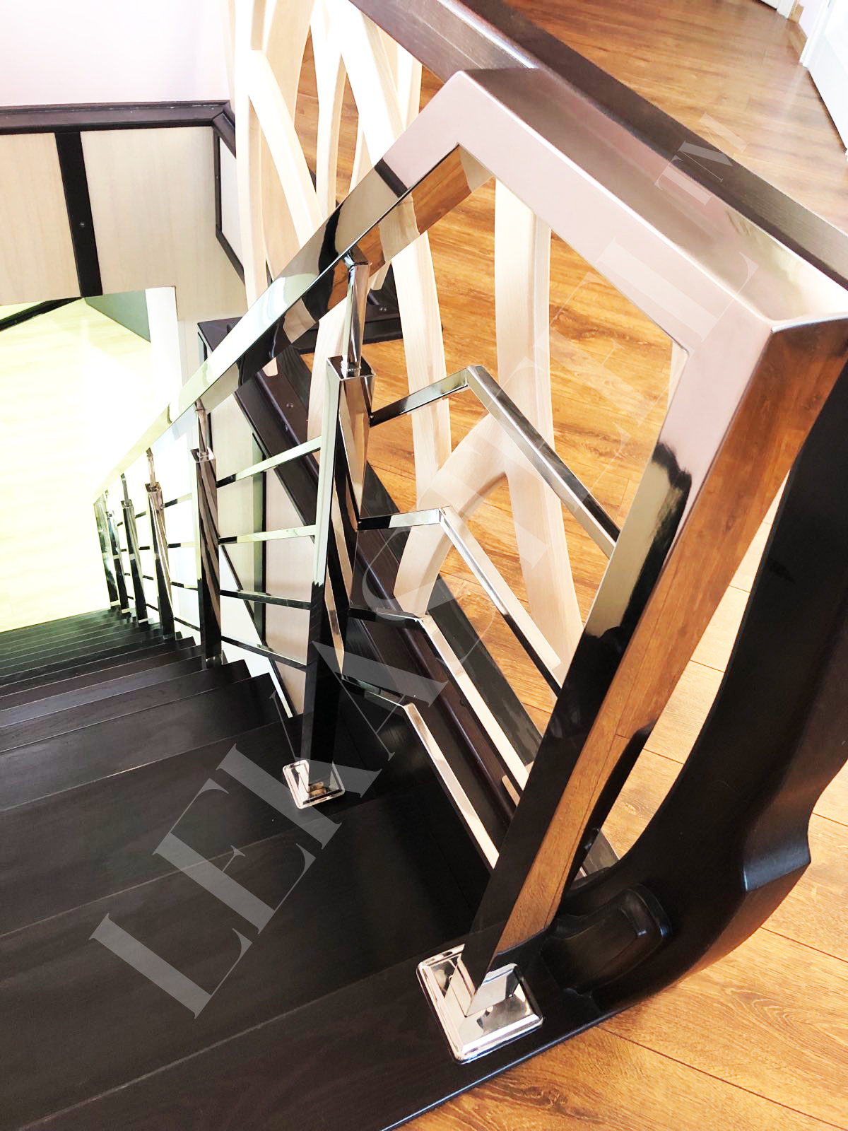 металеві перила на сходи з нержавійки, перила для сходів з нержавіючої сталі, фото 43