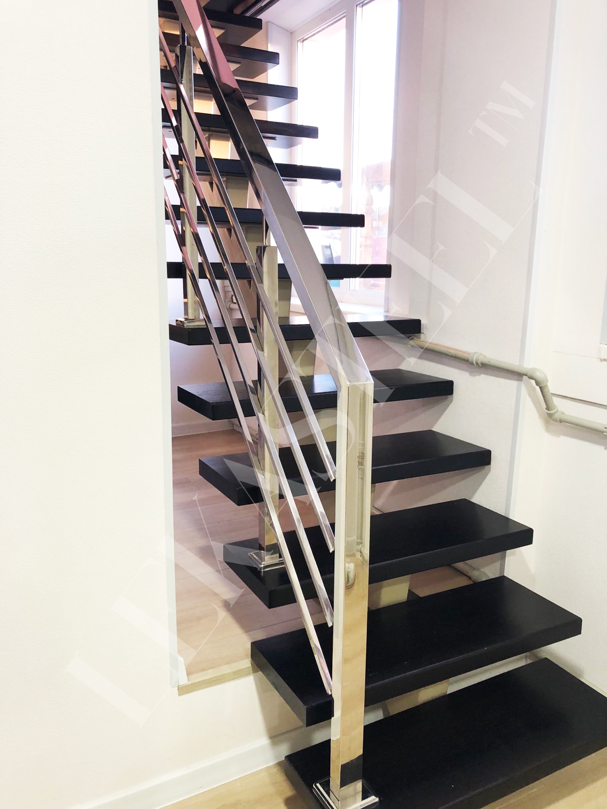 металеві перила на сходи з нержавійки, перила для сходів з нержавіючої сталі, фото 44