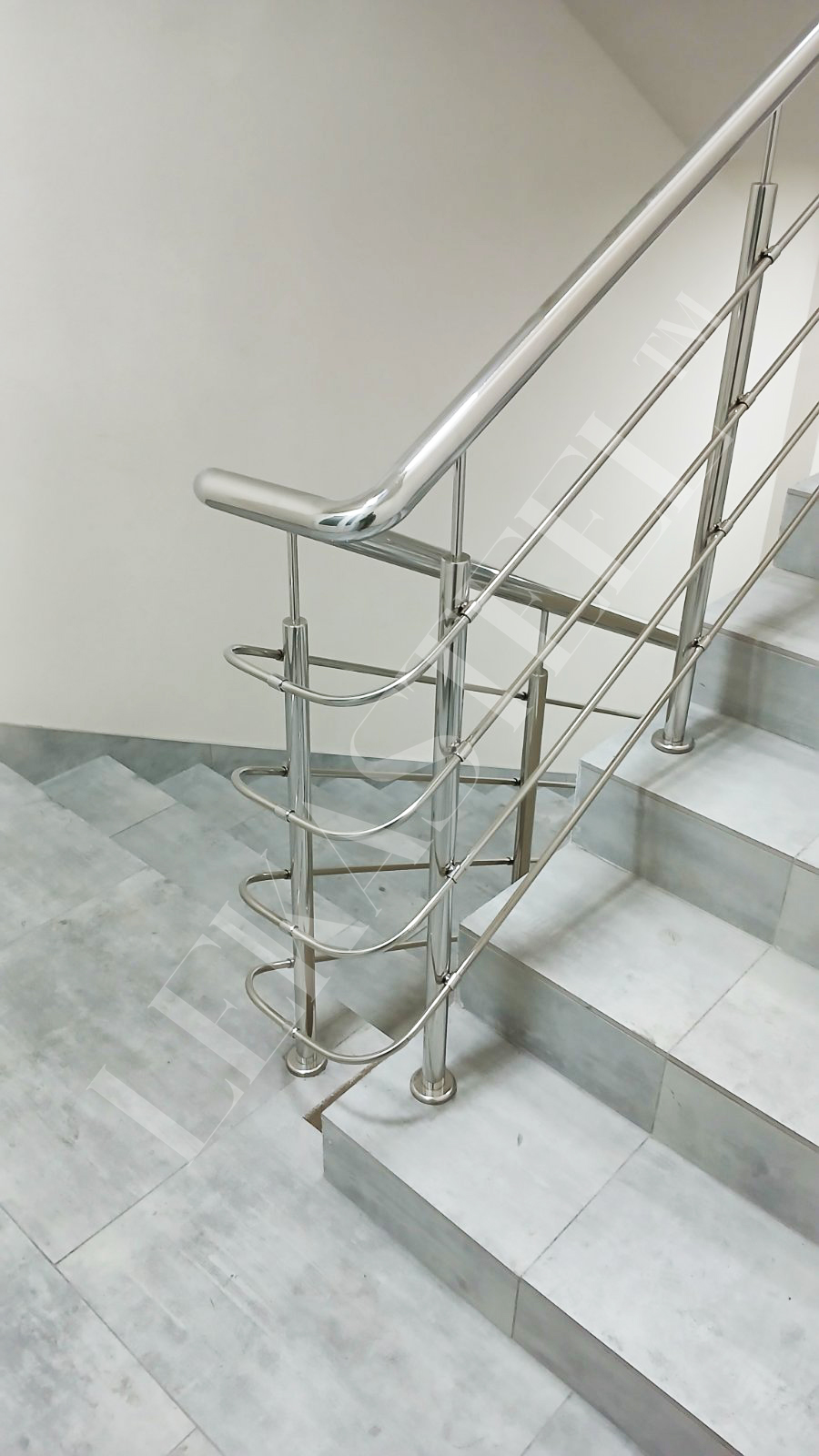 металеві перила на сходи з нержавійки, перила для сходів з нержавіючої сталі, фото 49
