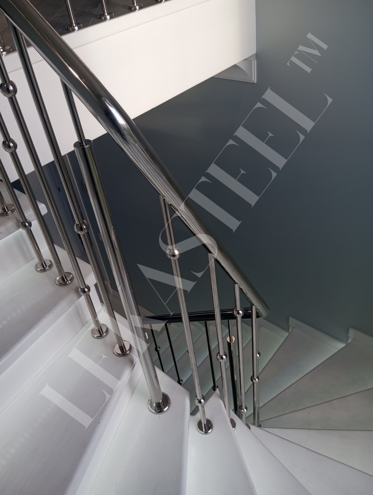 металеві перила на сходи з нержавійки, перила для сходів з нержавіючої сталі, фото 58