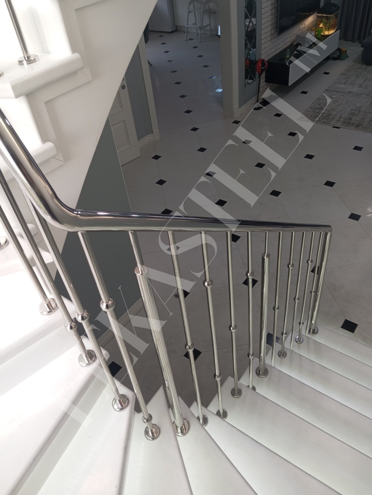 металеві перила на сходи з нержавійки, перила для сходів з нержавіючої сталі, фото 59