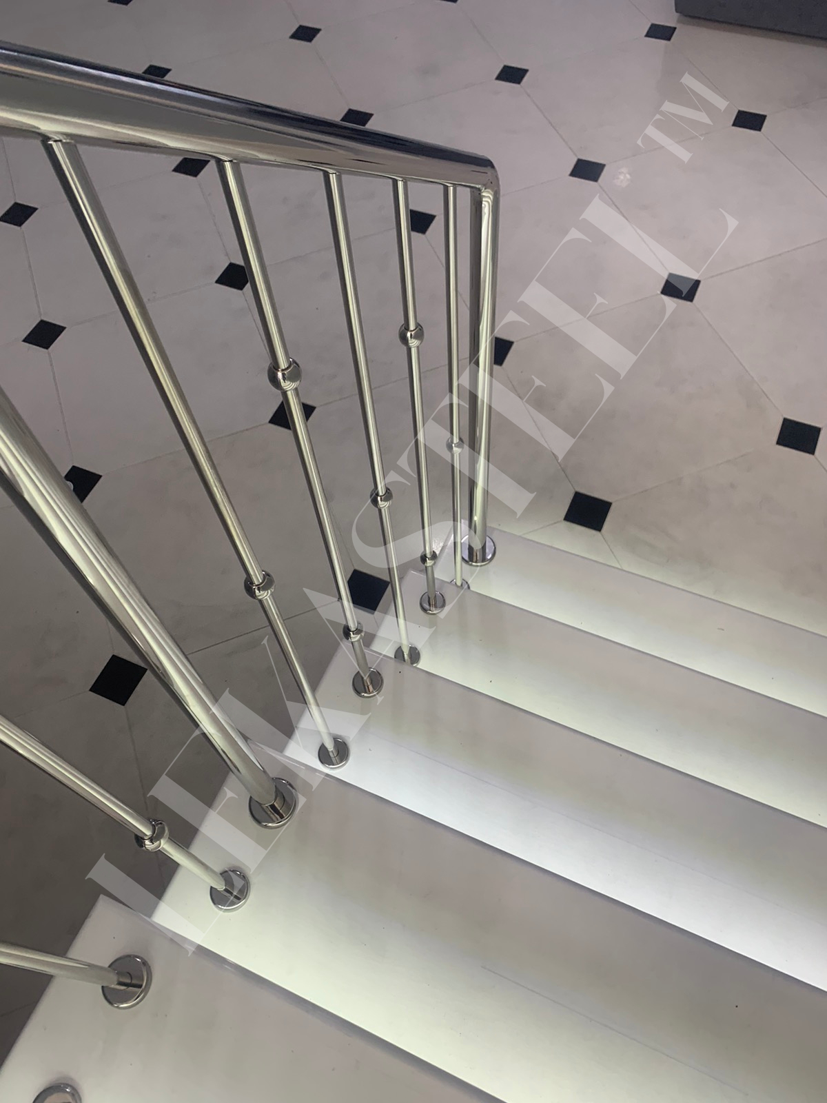 металеві перила на сходи з нержавійки, перила для сходів з нержавіючої сталі, фото 60