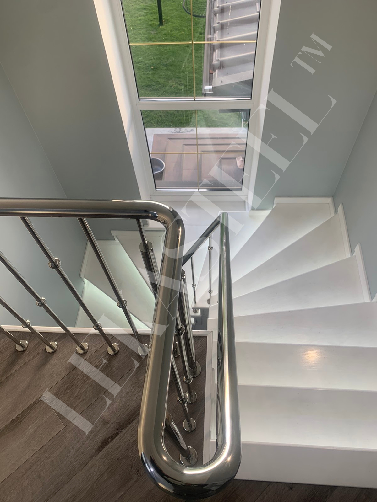 металеві перила на сходи з нержавійки, перила для сходів з нержавіючої сталі, фото 61